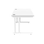 Polaris Rectangular Double Upright Cantilever Desk 1400x800x730mm Arctic White/White KF882356