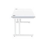 Polaris Rectangular Double Upright Cantilever Desk 1600x800x730mm Arctic White/White KF882357