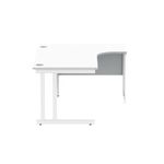Polaris Right Hand Radial DU Cantilever Desk 1600x1200x730mm Arctic White/White KF882359