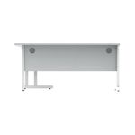 Polaris Right Hand Radial DU Cantilever Desk 1600x1200x730mm Arctic White/White KF882359