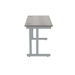 Polaris Rectangular Double Upright Cantilever Desk 1200x600x730mm Alaskan Grey Oak/Silver KF882360