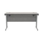 Polaris Rectangular Double Upright Cantilever Desk 1400x600x730mm Alaskan Grey Oak/Silver KF882361