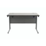 Polaris Rectangular Double Upright Cantilever Desk 1200x800x730mm Alaskan Grey Oak/Silver KF882363