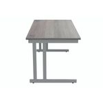 Polaris Rectangular Double Upright Cantilever Desk 1600x800x730mm Alaskan Grey Oak/Silver KF882365