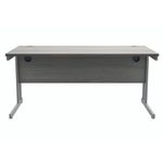 Polaris Rectangular Double Upright Cantilever Desk 1600x800x730mm Alaskan Grey Oak/Silver KF882365