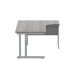 Polaris Right Hand Radial DU Cantilever Desk 1600x1200x730mm Alaskan Grey Oak/Silver KF882367