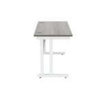 Polaris Rectangular Double Upright Cantilever Desk 1200x600x730mm Alaskan Grey Oak/White KF882368