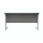 Polaris Rectangular Double Upright Cantilever Desk 1400x800x730mm Alaskan Grey Oak/White KF882370