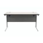 Polaris Rectangular Double Upright Cantilever Desk 1400x800x730mm Alaskan Grey Oak/White KF882370