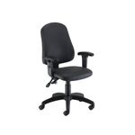 Jemini Teme High Back Operator Chair 640x640x985-1175mm Polyurethane Black KF90530