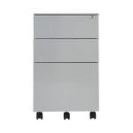 First 3 Drawer Under Desk Pedestal Steel 380x470x615mm Silver KF98513