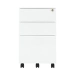 First 3 Drawer Under Desk Pedestal Steel 380x470x615mm White KF98514