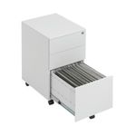 First 3 Drawer Under Desk Pedestal Steel 380x470x615mm White KF98514