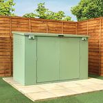 Safestor Ripon Lift-Up Lid Metal Garden Shed Lakeland Light Green SFSC004-319