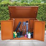 Safestor Ripon Lift-Up Lid Metal Garden Shed Clay Brown SFSC004-317