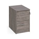 Wooden 2 drawer filing cabinet with silver handles 730mm high - Grey Oak