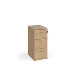 Wooden 3 drawer filing cabinet with silver handles 1045mm high - Kendal Oak