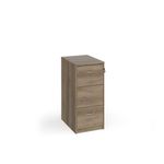 Wooden 3 drawer filing cabinet with silver handles 1045mm high - Nebraska Oak