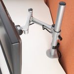 Luna single flat screen monitor arm - silver