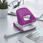 Leitz NeXXt WOW 2 Hole Metal Office Hole Punch 30 Sheet Purple - 50081062