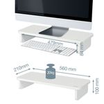 Leitz Ergo Monitor Stand 560x80x210mm White 64340001
