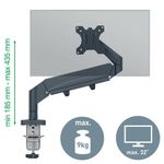 Leitz Ergo Single Monitor Arm Dark Grey 64890089