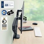 Leitz Ergo Dual Monitor Arm Dark Grey 65370089