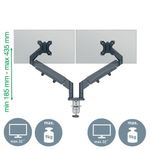 Leitz Ergo Dual Monitor Arm Dark Grey 65370089