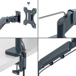 Leitz Ergo Dual Monitor and Laptop Arm Dark Grey 65380089