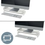 Leitz Ergo Monitor Stand Height Adjustable Light Grey 65040085