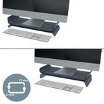 Leitz Ergo Monitor Stand Height Adjustable Dark Grey 65040089