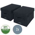 Leitz Fabric Storage Box with Lid Twinpack Small Grey 61460089