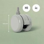 Leitz Castor Wheels for Ergo Small Electric Sit Standing Desk 53740085