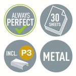 Leitz NeXXt WOW Metal Office Stapler 30 sheets Blue 55021036