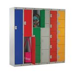 Four Compartment Locker 300x300x1800mm Blue Door MC00019