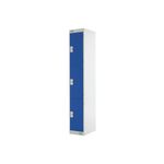 Three Compartment Express Standard Locker 300x450x1800mm Blue Door MC00157