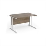 Maestro 25 straight desk 1200mm x 800mm - white cantilever leg frame, Nebraska oak top