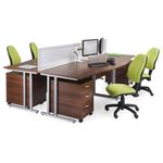 Maestro 25 straight desk 1200mm x 600mm - silver cantilever leg frame, Nebraska oak top