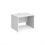 Maestro 25 straight desk 1000mm x 800mm - white top with panel end leg