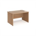 Maestro 25 straight desk 1200mm x 800mm - beech top with panel end leg