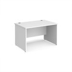 Maestro 25 straight desk 1200mm x 800mm - white top with panel end leg