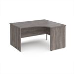 Maestro 25 right hand ergonomic desk 1400mm wide - grey oak top with panel end leg