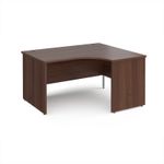 Maestro 25 right hand ergonomic desk 1400mm wide - walnut top with panel end leg