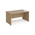 Maestro 25 straight desk 1400mm x 800mm - kendal oak top with panel end leg