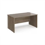 Maestro 25 straight desk 1400mm x 800mm - nebraska oak top with panel end leg
