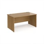 Maestro 25 straight desk 1400mm x 800mm - oak top with panel end leg