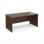 Maestro 25 straight desk 1600mm x 800mm - walnut top with panel end leg