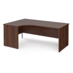 Maestro 25 left hand ergonomic desk 1800mm wide - walnut top with panel end leg