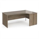 Maestro 25 right hand ergonomic desk 1800mm wide - nebraska oak top with panel end leg