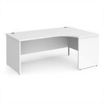 Maestro 25 right hand ergonomic desk 1800mm wide - white top with panel end leg